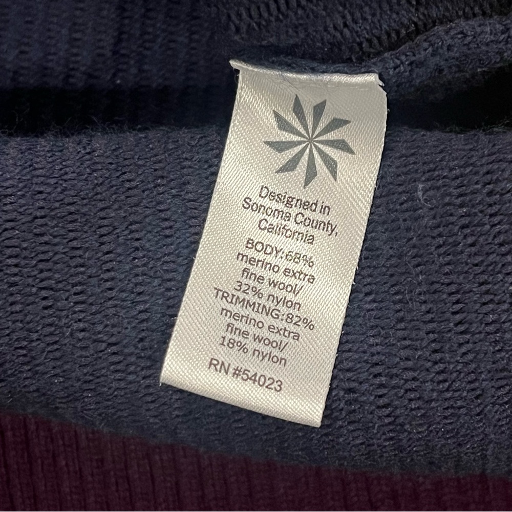 NEW‎ Athleta Winterlude Dress Navy/Purple Small Merino Wool Colorblock Midi - Picture 13 of 16
